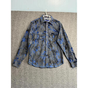 Georg Roth Los Angeles Shirt Mens Medium M Blue Gray Long Sleeve Button-Up